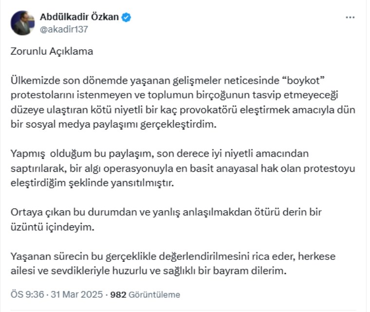 A B D U L K A D İ R Z O R U N L U A C I K L A M A