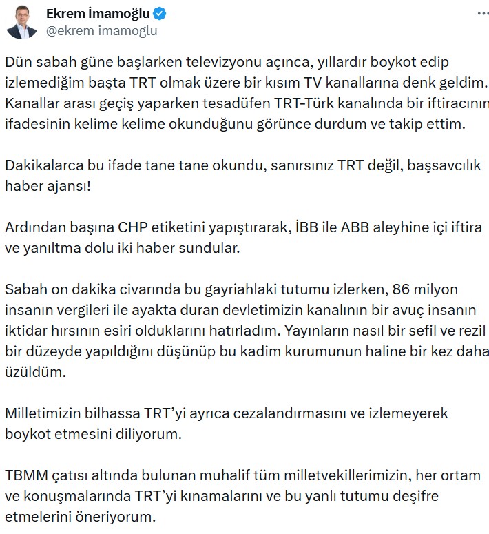 Ekrem Imamoğlu Trt