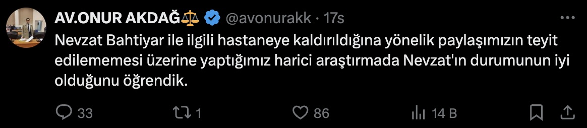 Onur Akdag Tweet