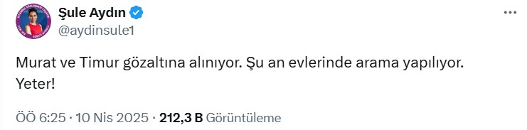 Şule Aydın Tweet