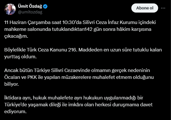 Ümit Özdağ Tweet