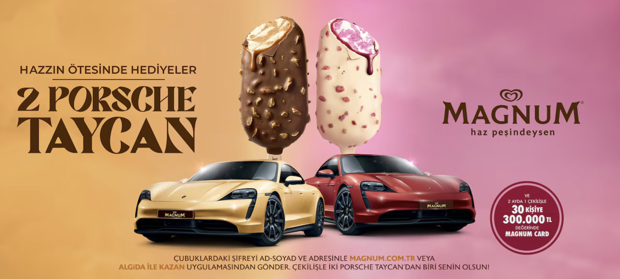 Magnum 4. Dönem Çekilişi Ne Zaman? Magnum’un her yıl büyük ilgi gören çekiliş kampanyasında final heyecanı başladı. Porsche Taycan’ın verileceği 4. dönem çekilişi, 4 Kasım 2025 Cuma günü saat 11.30’da, İstanbul Beyoğlu’nda noter huzurunda gerçekleştirilec