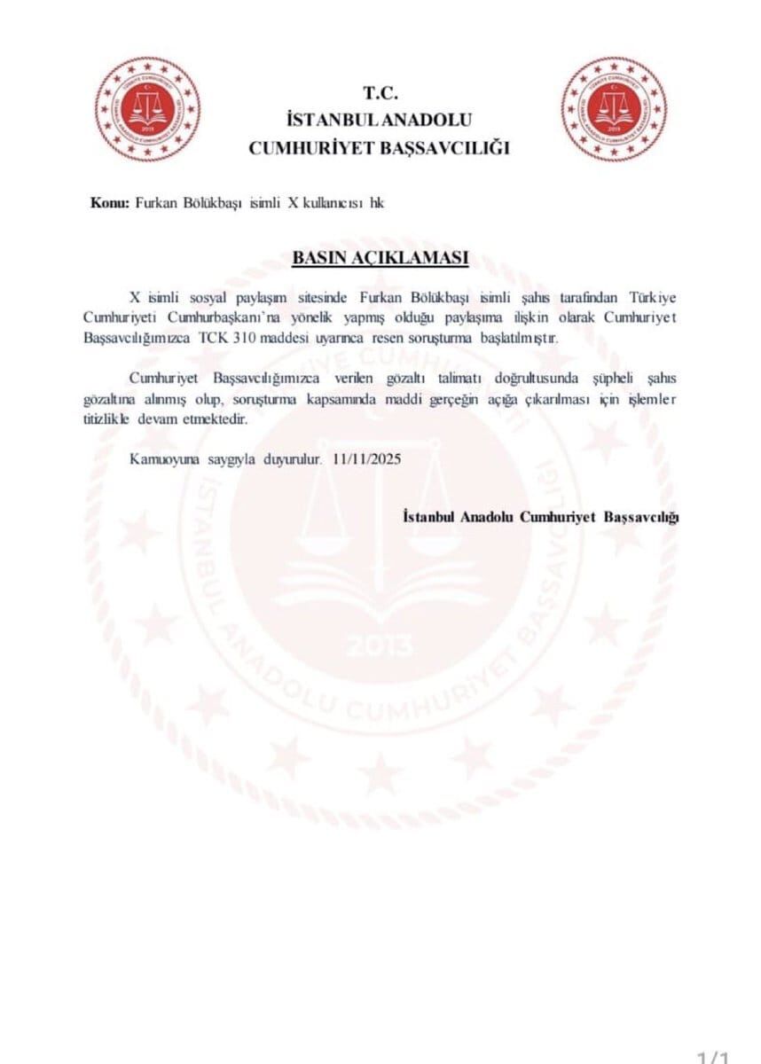 Furkan Bölükbaşı Gözaltı