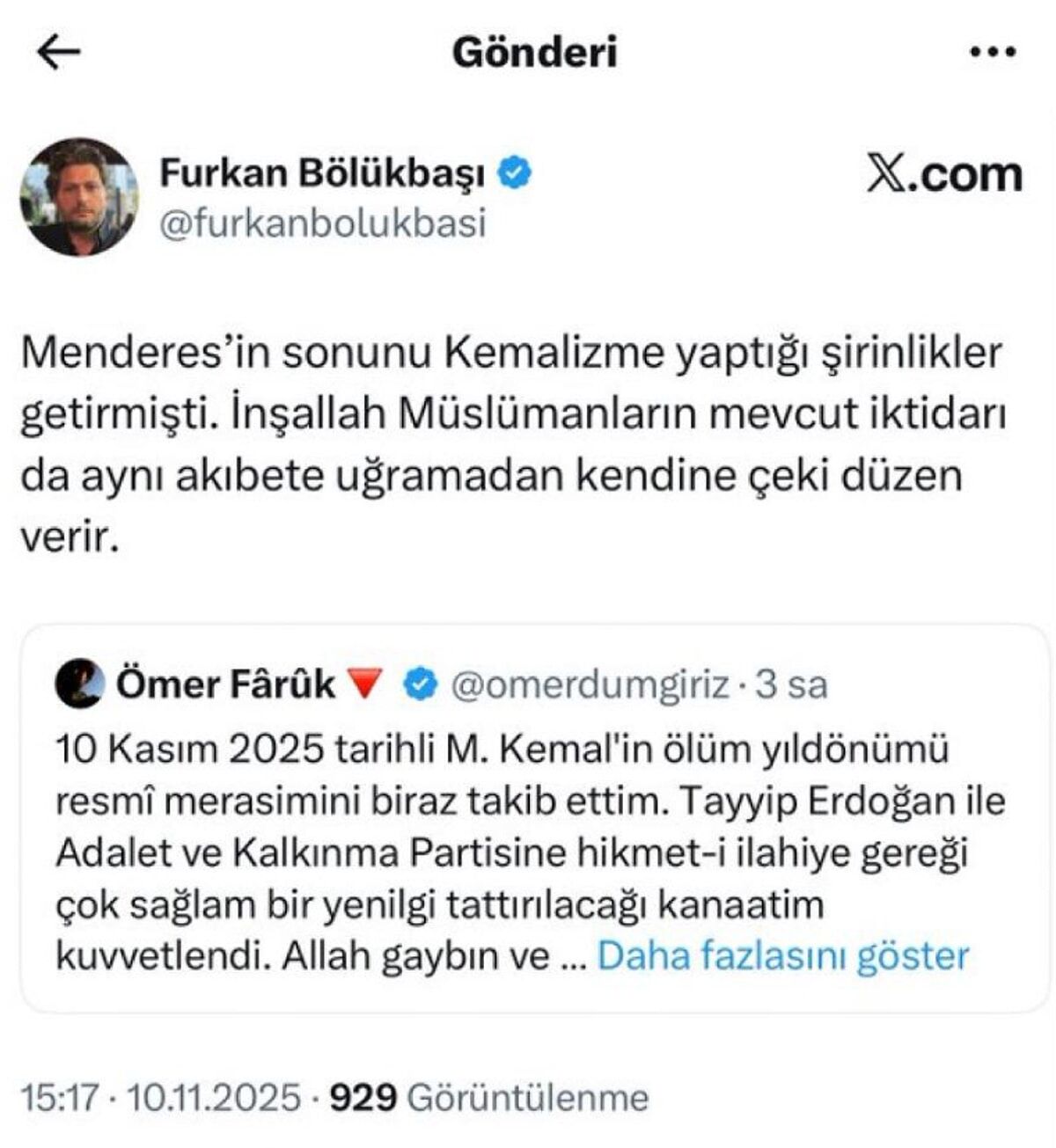 Furkan Bölükbaşı Ne Paylaştı