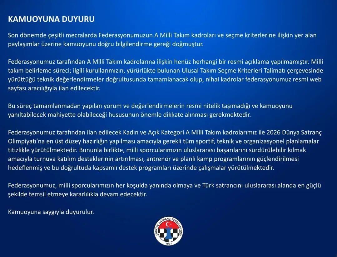 Satranç Fed Aciklama