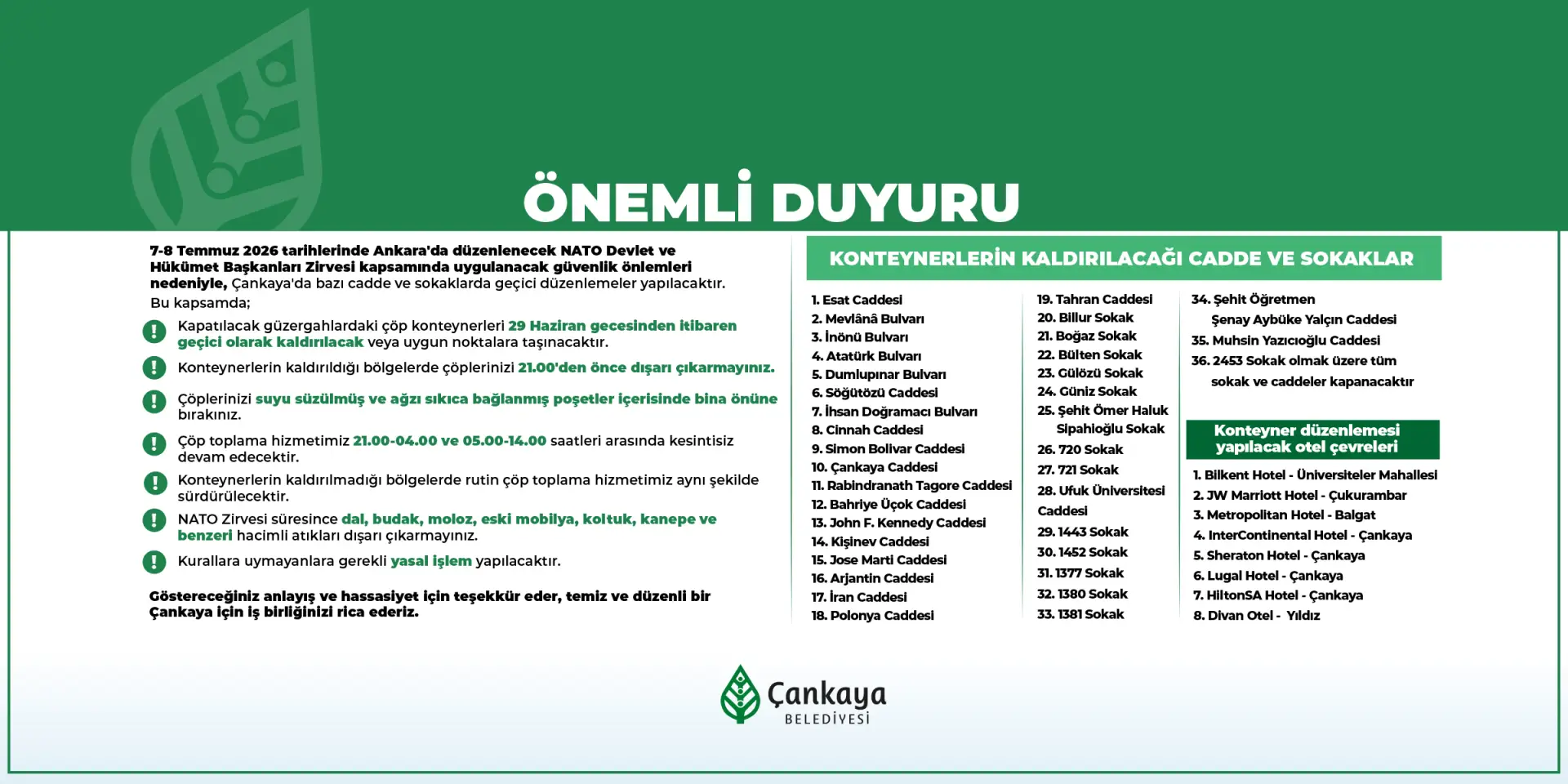 Çankaya Çöp Toplama Ankara Çöp Toplama
