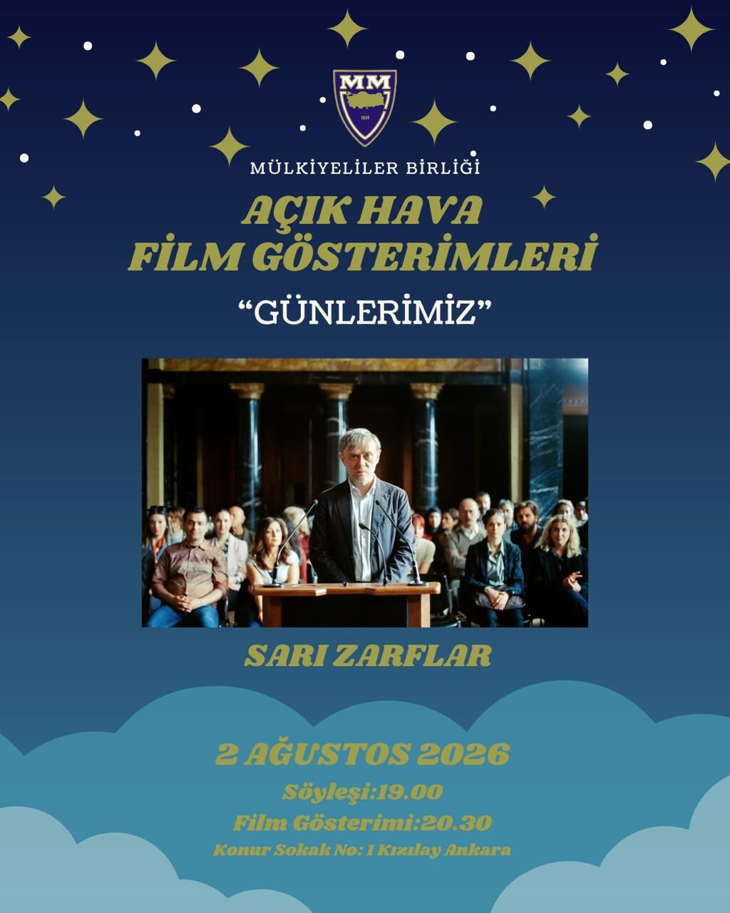 Mülkiyeliler Birliği Günlerimiz Sarı Zarflar Afiş