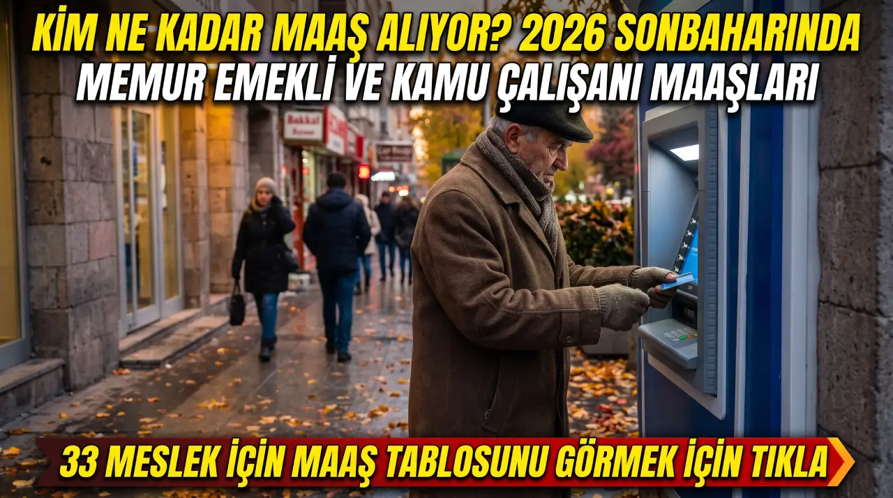 KİM NE KADAR MAAŞ ALIYOR? 2026 sonbaharında memur, emekli ve kamu çalışanı maaşları: 33 meslek için maaş tablosu