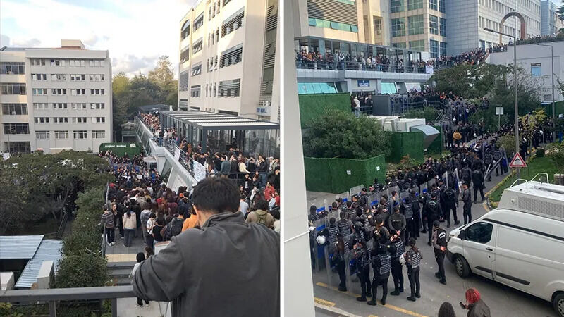Boğaziçi öğrencilerinden yemekhane zammı protestosu: Yemekhanenin girişine barikat çekildi