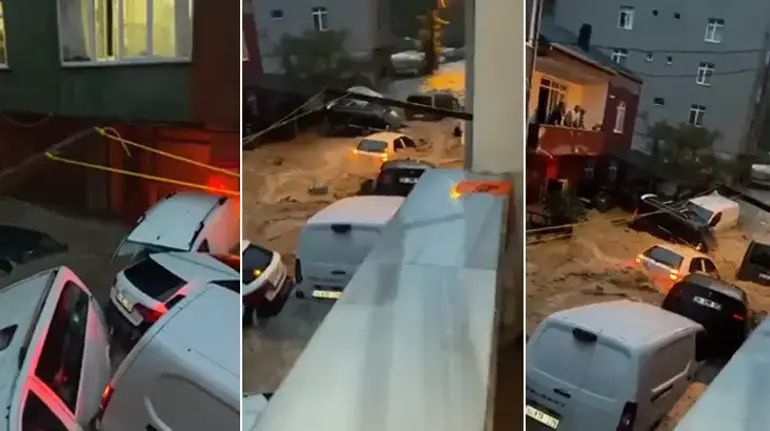 İstanbul’da sağanak felaketi: Sel suları araçları sürükledi, 1 kişi hayatını kaybetti