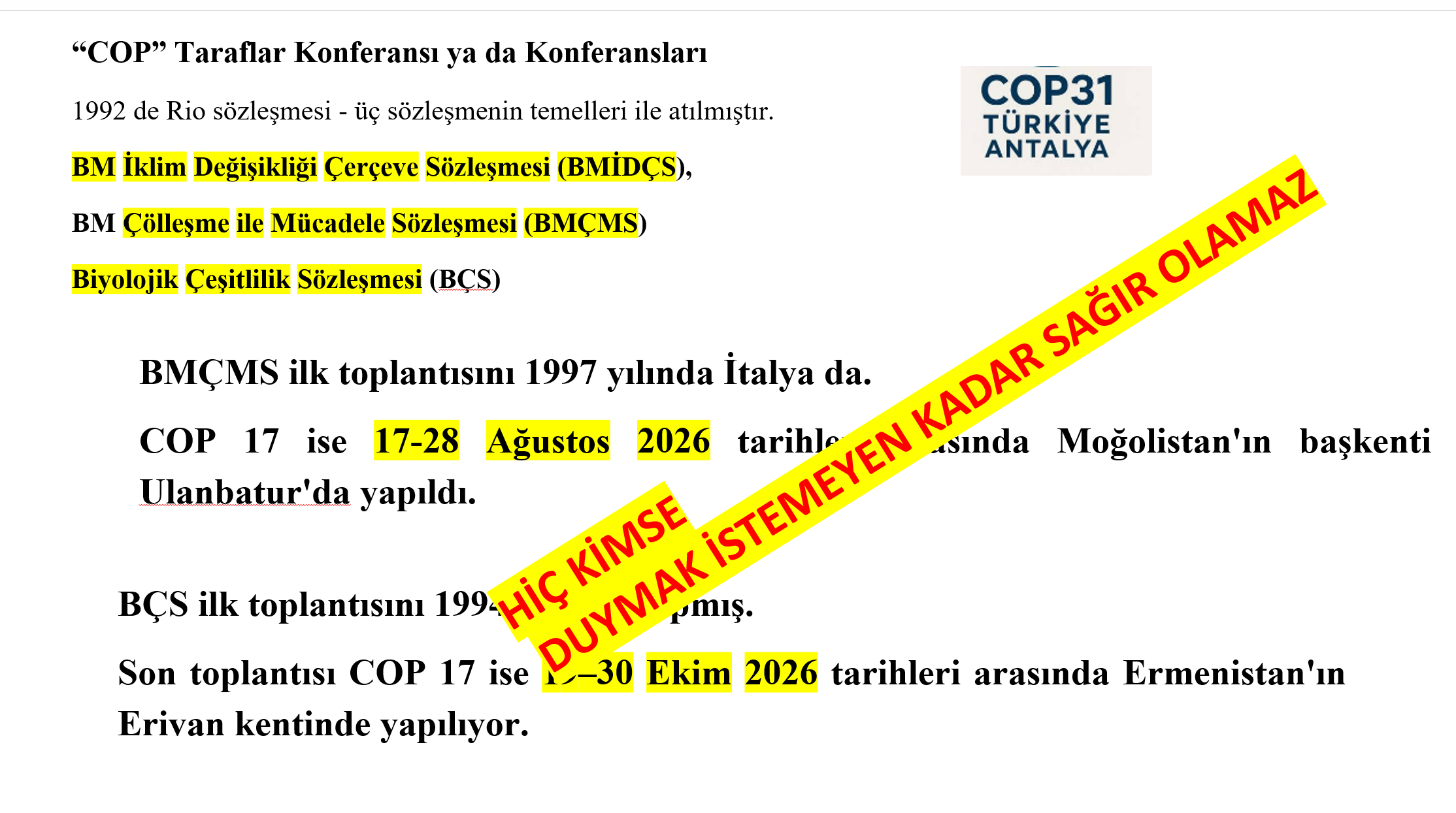 Tmmob Rapor Önceki Zirveler