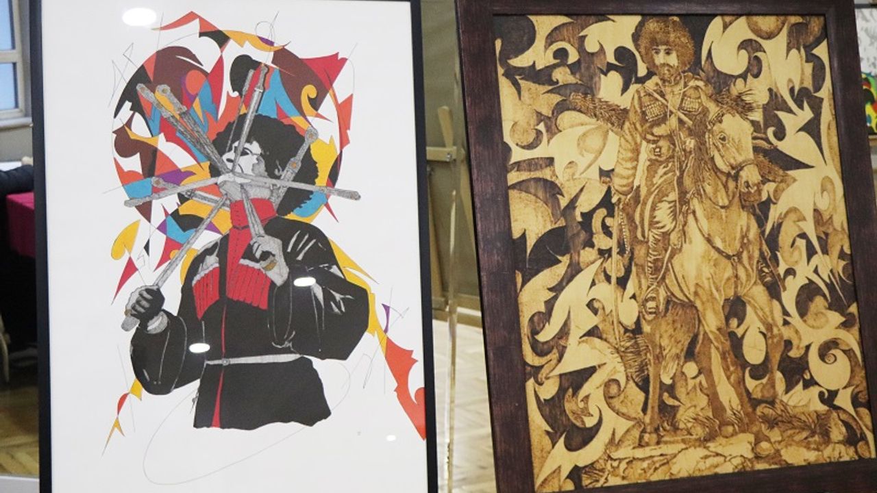 Kafkas kökenli sanatçı Mahmut Koçer’in  Ankara’daki “Nart  Ateşi” sergisi  ilgiyle izlendi