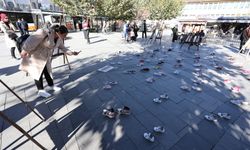 Gaziantep'te İsrail'in saldırılarına "ayakkabılı" tepki
