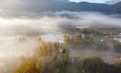 Sakarya Nehri sis bulutuyla kaplandı