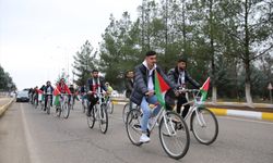 Diyarbakır'da Gazze'ye destek için pedal çevirdiler