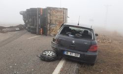 Kayseri'de kamyonun çarptığı otomobildeki 2 kişi yaralandı