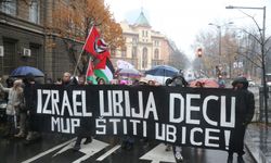 Sırbistan'da yasaklanmasına rağmen Filistin'e destek eylemi yapıldı