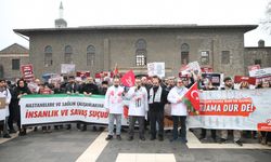 Diyarbakır'da hekimlerden İsrail'e karşı "sessiz yürüyüş"
