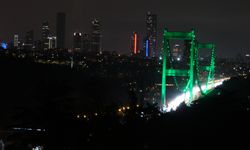 İstanbul'daki iki köprü rahim ağzı kanseri farkındalığı için ışıklandırıldı