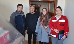 Kahramankazan'da evleri yangında zarar gören aileye belediyeden destek