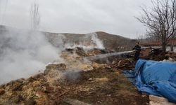 Kırıkkale'de ahır ve samanlıkta çıkan yangın söndürüldü