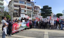 Alanya'da İsrail'in Gazze'ye saldırıları protesto edildi