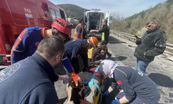 Anadolu Otoyolu'nda lastiği patlayan tırın neden olduğu kazada 1 kişi yaralandı