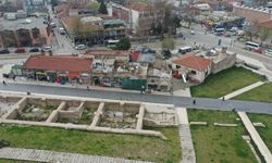 Edirne'deki tarihi Havlucular Hanı'nda restorasyon çalışmaları sürüyor