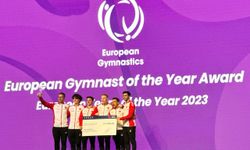 Avrupa'da yılın takımı seçilen Artistik Cimnastik Erkek Milli Takımı ödülünü aldı