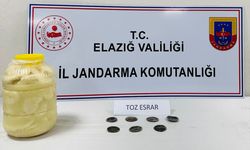 Elazığ'da peynir bidonunda esrar ele geçirildi