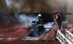 Erzurum'da fabrika işçilerine tahsis edilen yapıda çıkan yangın söndürüldü