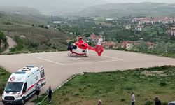 Hava ambulansı kalp krizi geçiren 80 yaşındaki hasta için havalandı