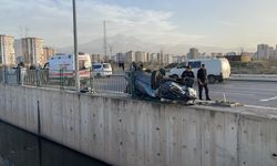 Kayseri'de takla atan otomobilin sürücüsü yaralandı