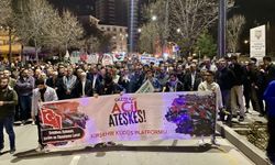 Kırşehir'de İsrail'in Gazze'ye yönelik saldırılarını protesto için yürüyüş düzenlendi