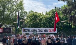 Konya'da üniversite öğrencileri ve akademisyenler "Kampüste Filistin Nöbeti" eylemi yaptı