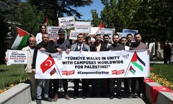 Anadolu Üniversitesinde öğrenciler İsrail'in Gazze'ye saldırılarını protesto etti