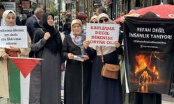 İsrail'in Gazze'ye yönelik saldırıları Ağrı'da protesto edildi