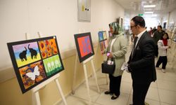 Kastamonu'da özel öğrencilerin yaptığı resim ve ebru sergisi açıldı