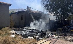 Kayseri'de tüp deposu olarak kullanılan müstakil evde yangın çıktı