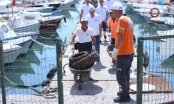 Mersin'de denizden araba lastiği, plastik sandalye ve demir parçaları çıktı