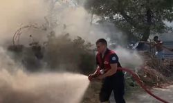 Bodrum'da yerleşim yeri yakınındaki otluk alanda çıkan yangın söndürüldü