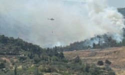 Manisa Soma'da çıkan orman yangınına müdahale ediliyor