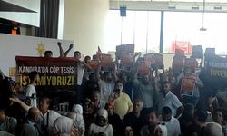 Kandıralılar, atık tesisi projesini Bakan Kurum'un katıldığı toplantıda protesto etti