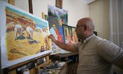 Çocukluk hayalinin peşinden giden müezzin ressam 2 sergi açtı