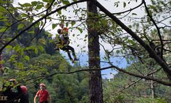 Kastamonu'da kayalıklarda mahsur kalan 2 madenci helikopterle kurtarıldı