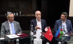 TÜRK-İŞ Genel Başkanı Atalay, Azerbaycan Hemkarlar İttifakı Konfederasyonu Başkanı Memmedov'la görüştü