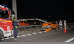 Ankara'da bariyere çarpan taksinin şoförü öldü