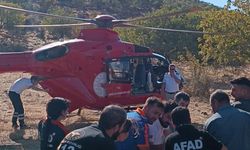 Siirt'te ambulans helikopter, ağaçtan düşen kişi için havalandı