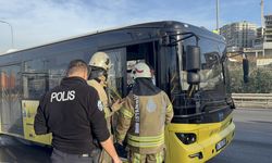 Pendik'te İETT otobüsünde çıkan yangın söndürüldü