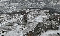 Sakarya, Bolu ve Düzce'nin yüksek kesimlerini kaplayan kar havadan görüntülendi